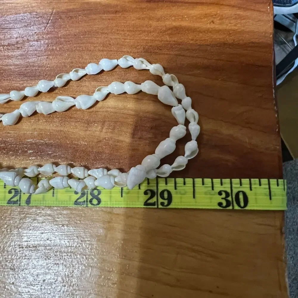 Vtg Lot 4 Hawaiian White Nassa Dove Tail Shell Lei‎ Necklaces Long Beach Aloha